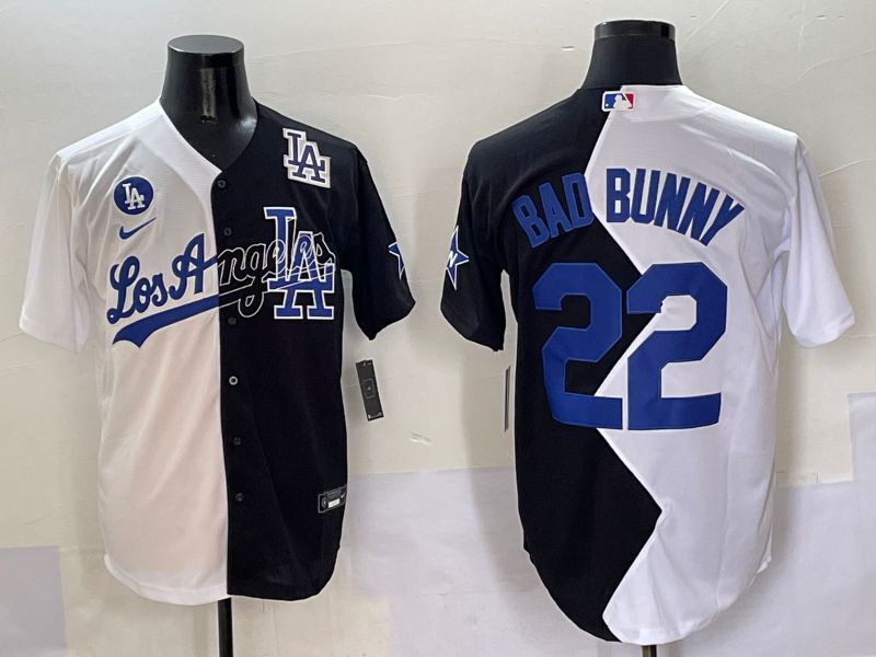 Men Los Angeles Dodgers #22 Bad bunny Black White Game Nike 2025 MLB Jersey style 12
